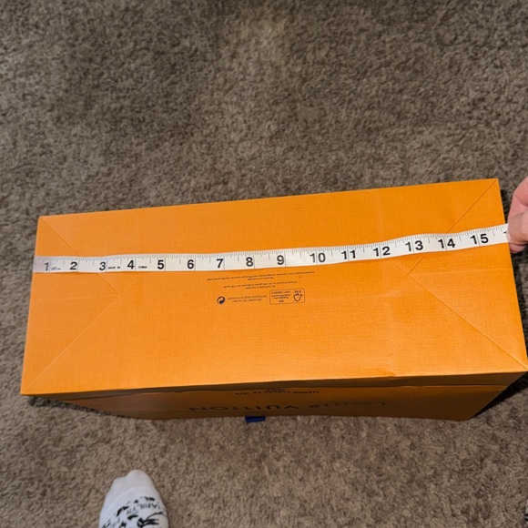 Authentic Louis Vuitton Orange Black Logo Paper Shopping Bag - Picture 8 of 8